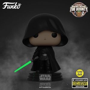 Funko Pop starwars exclusive The Mandalorian Luke GITD